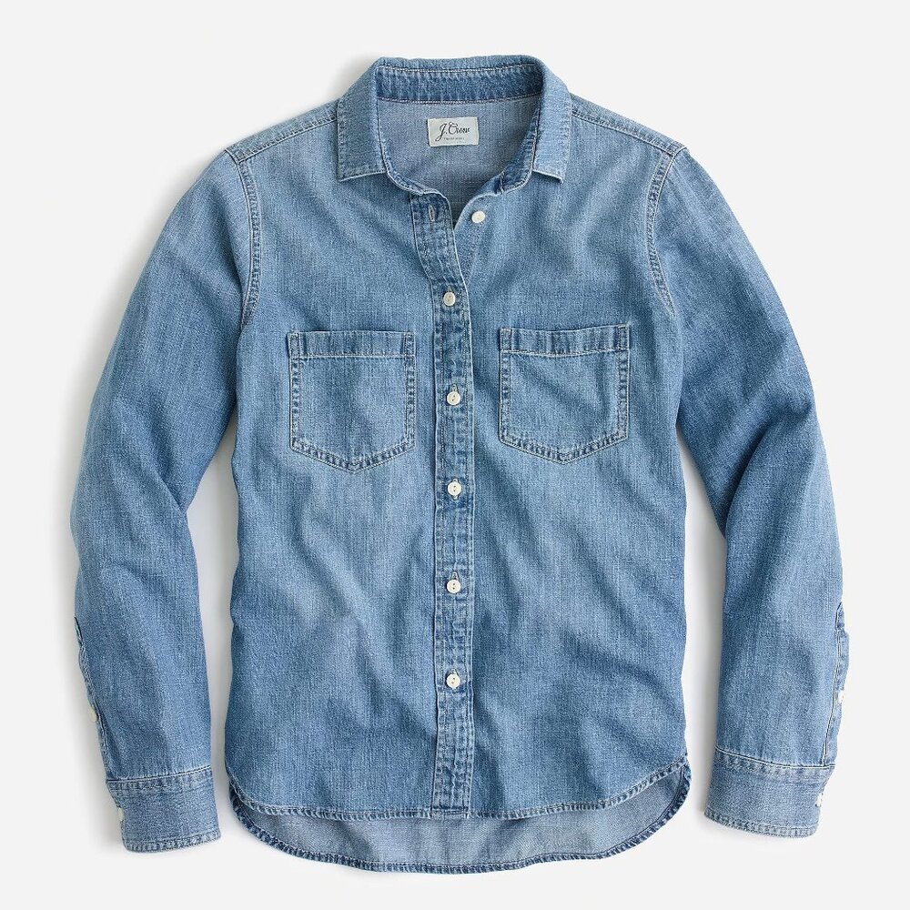 J. Crew Everyday Chambray Button Down Shirt, size 10